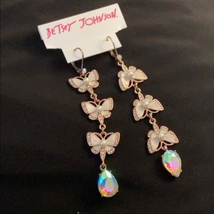 Betsey Johnson butterfly earrings